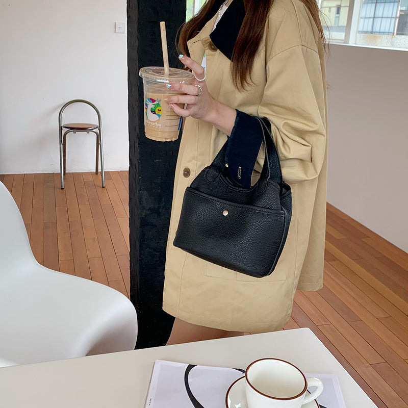 3color autumn mini leather bag