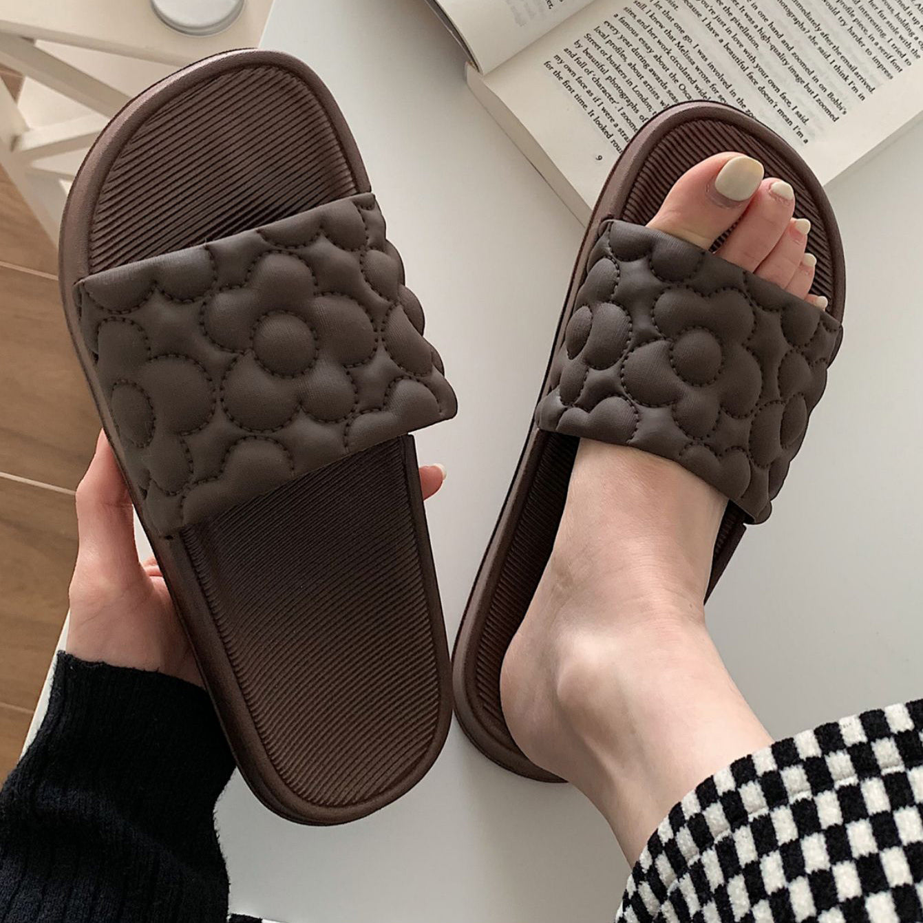 3color flower rubber roomshoes