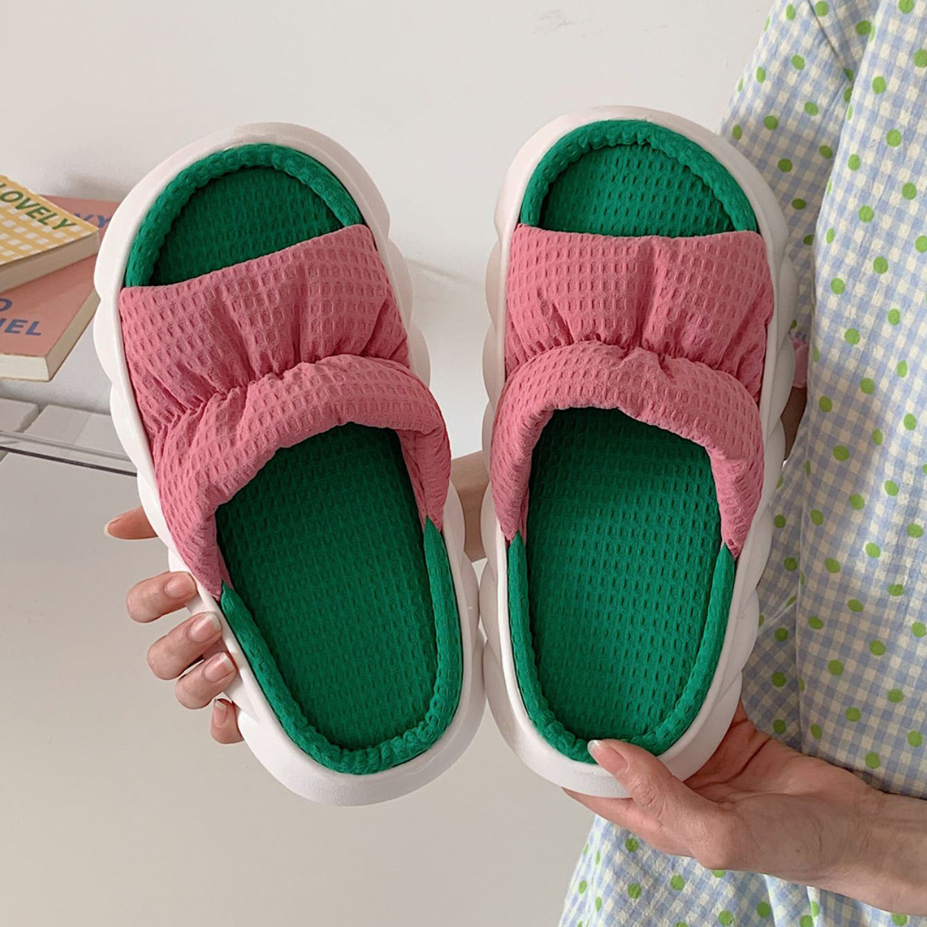 3color two-tone rubber roomshoes