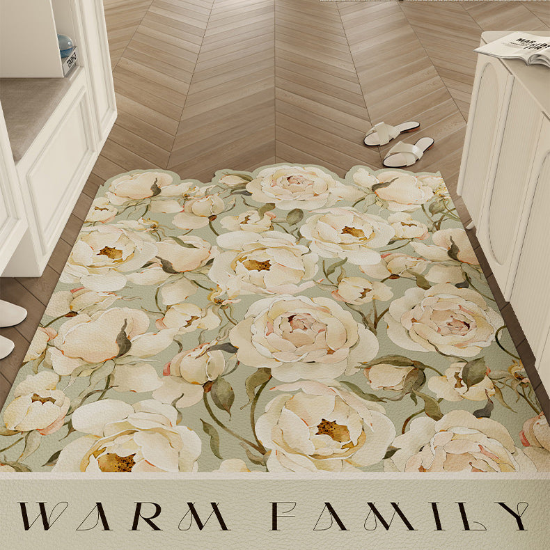 4design romantic flower door mat