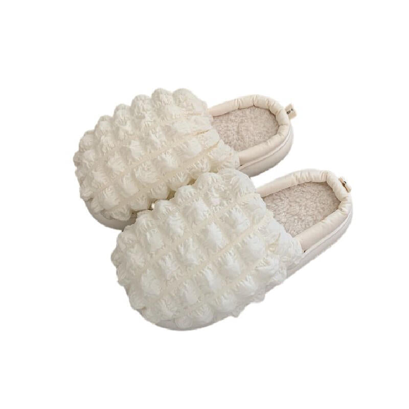 2color quilted down platform roomshoes