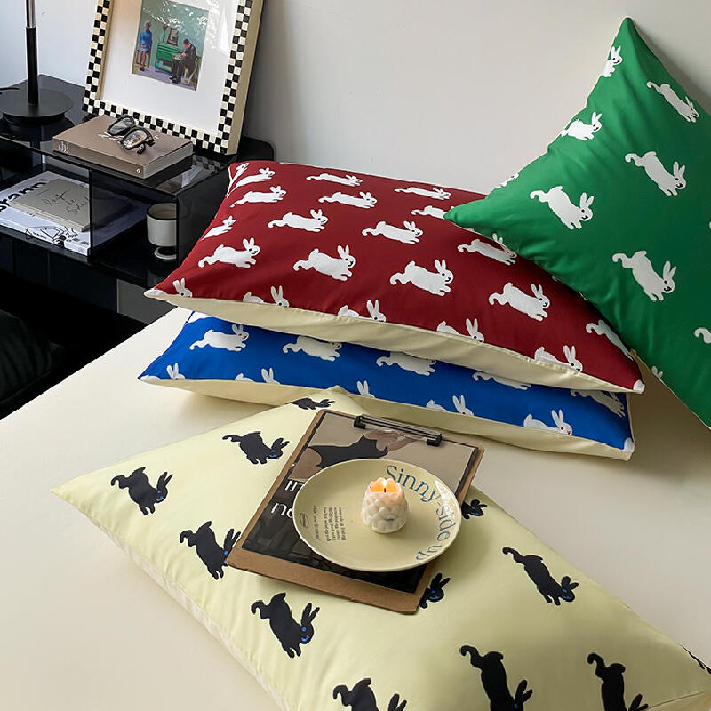 18design vivid color rabbit pillow sheets