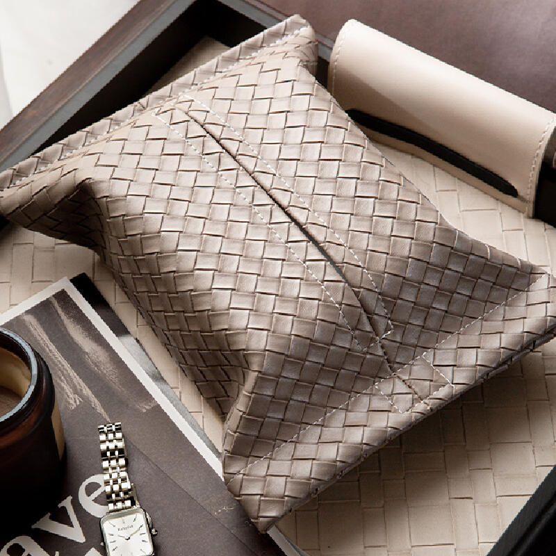 6color leather braided tissue case