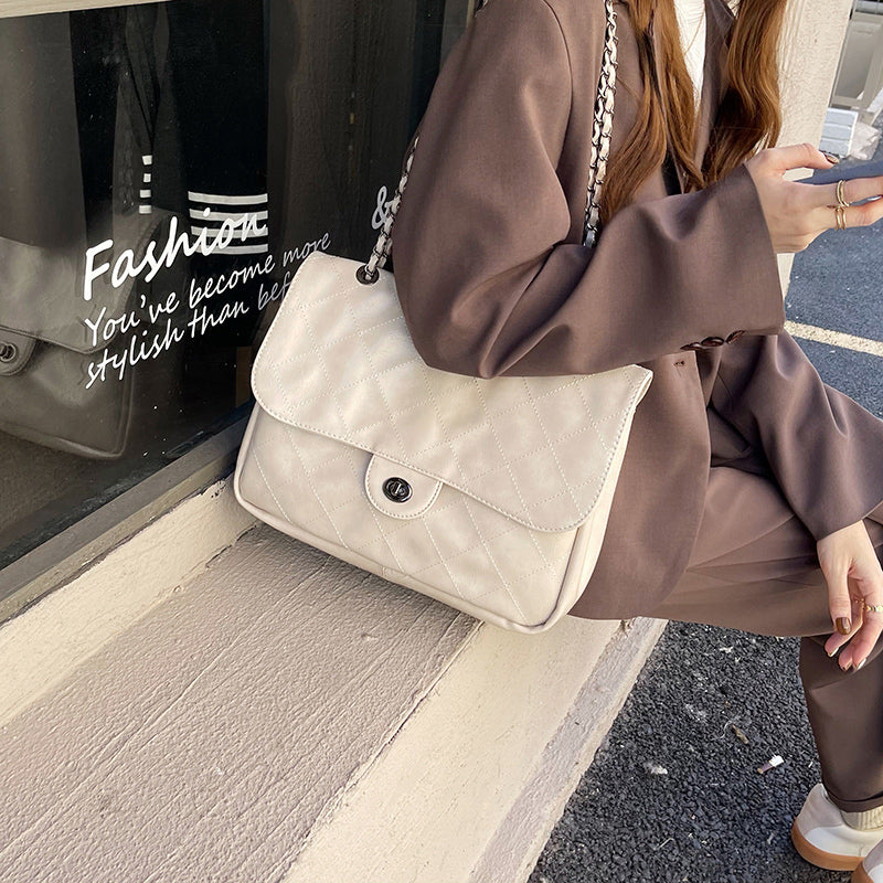 3color diamond stitch bag