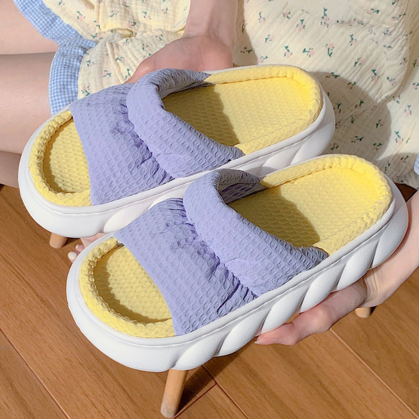 3color two-tone rubber roomshoes