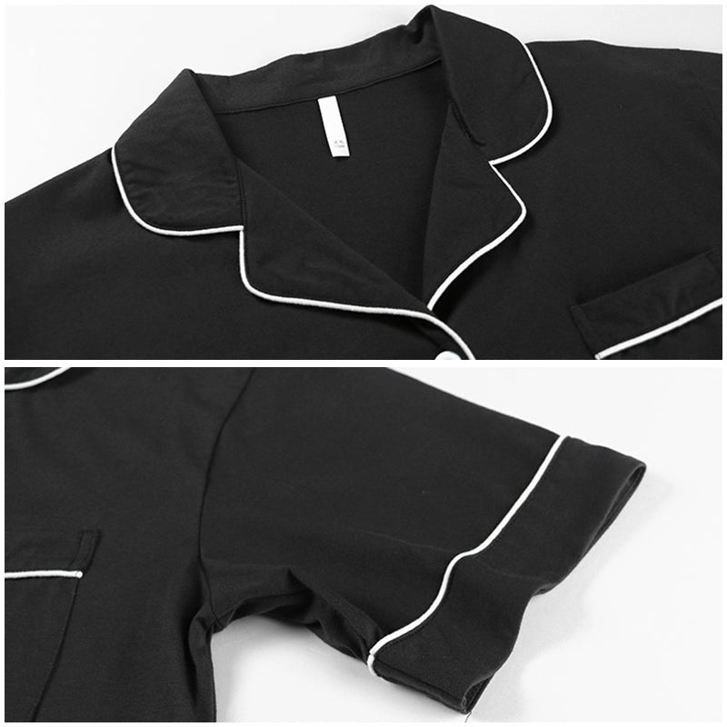 piping charcoal gray pair roomwear