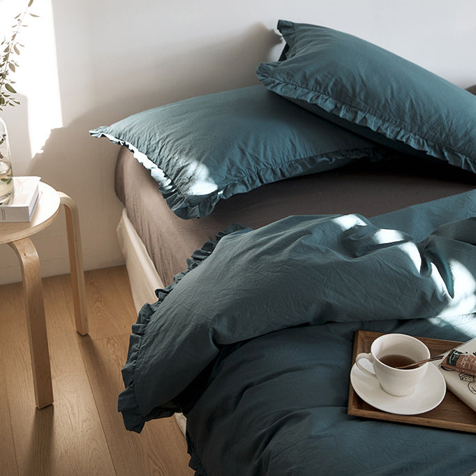 12color simple cotton frill bedlinen set