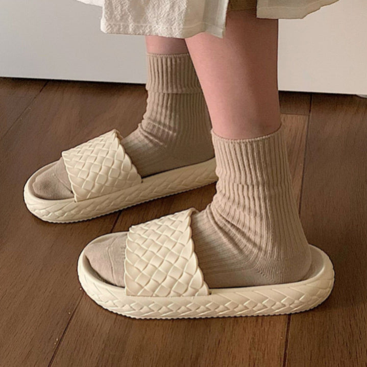 4color weaving rubber roomshoes
