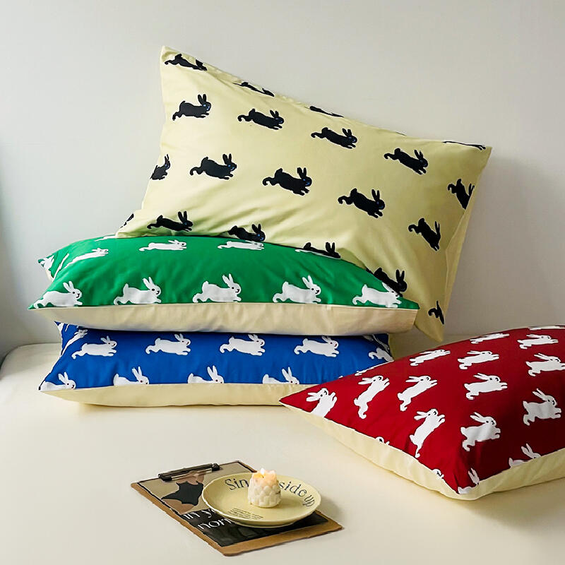 18design vivid color rabbit pillow sheets