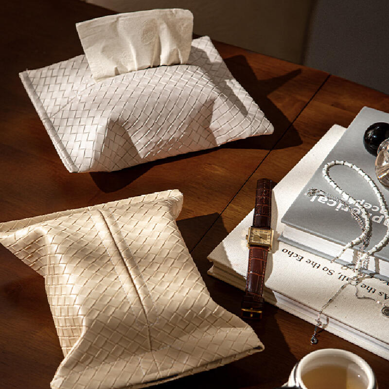 6color leather braided tissue case