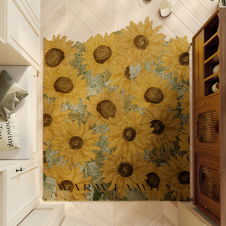 4design romantic flower door mat