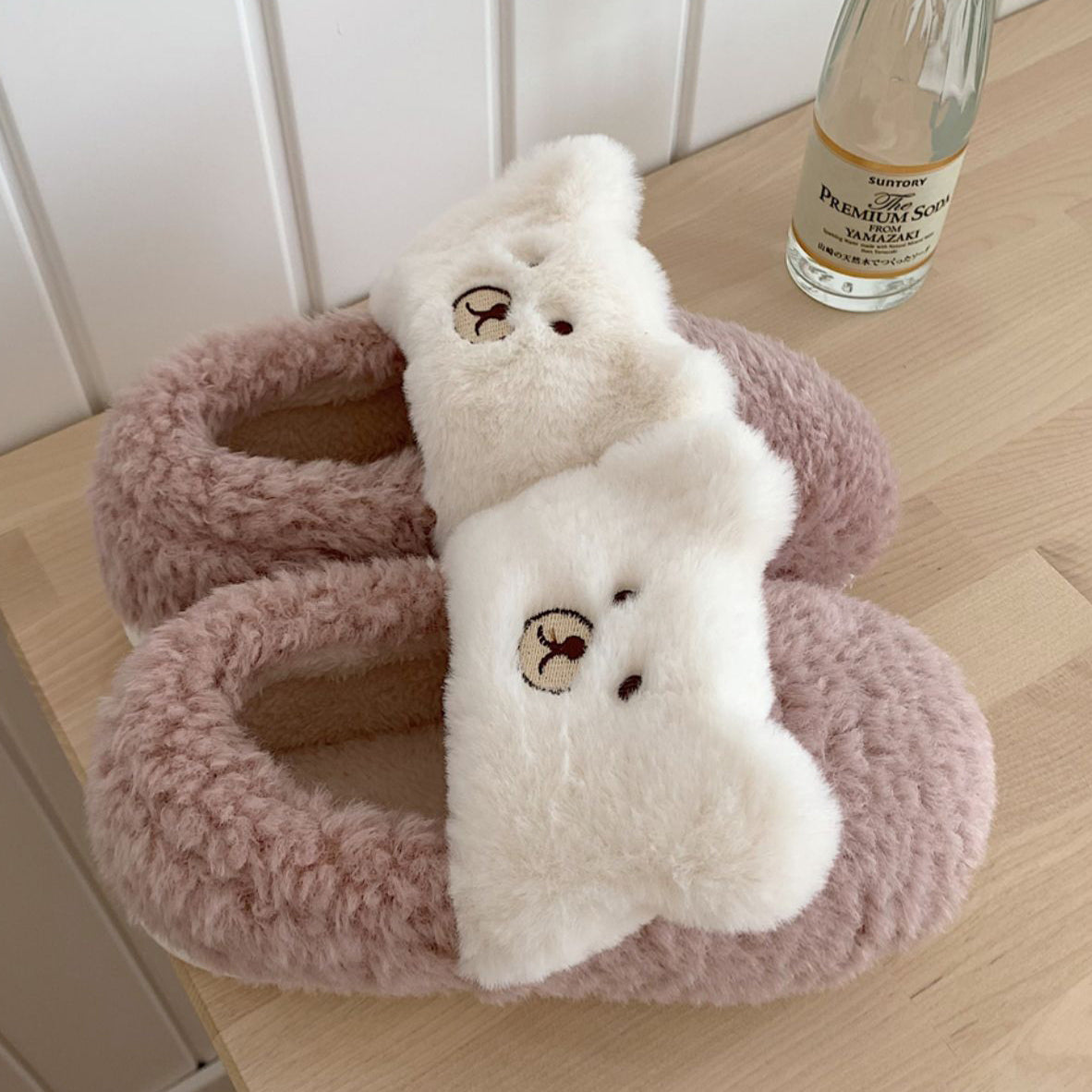 4color fur bear roomshoes
