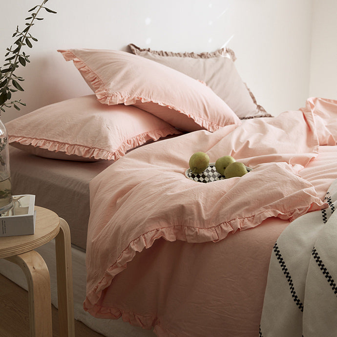 12color simple cotton frill bedlinen set