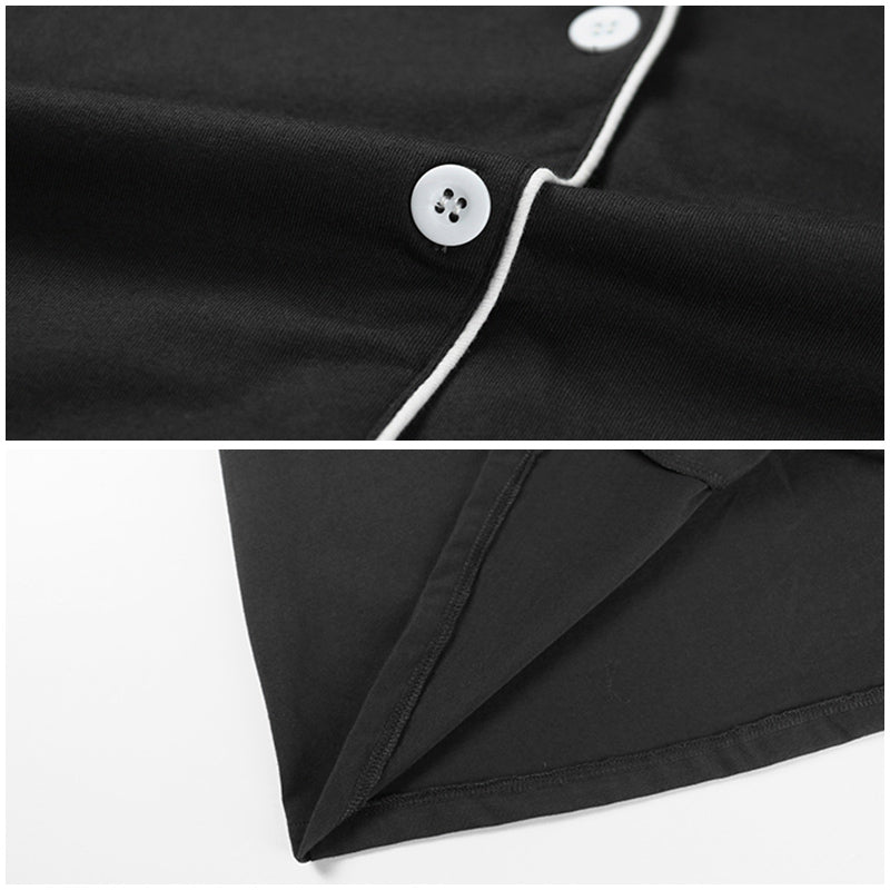 piping charcoal gray pair roomwear