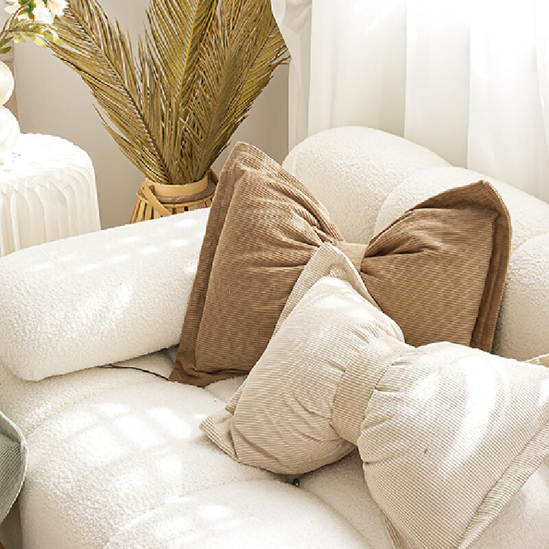 10color corduroy ribbon shape cushion