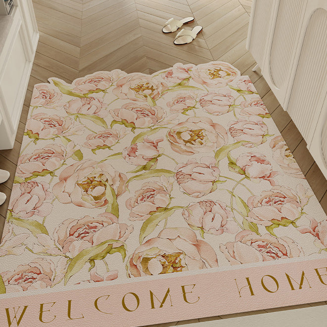 4design romantic flower door mat