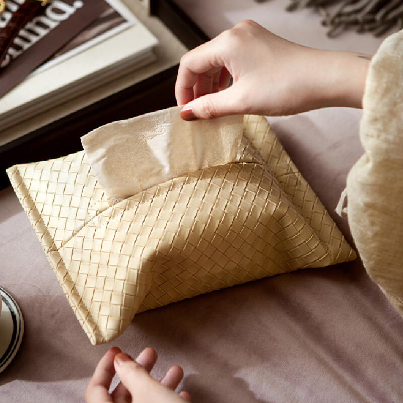 6color leather braided tissue case