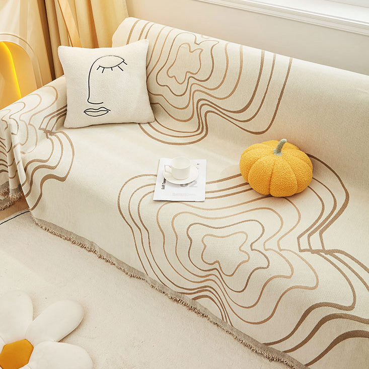 3color reversible tree ring sofa cover