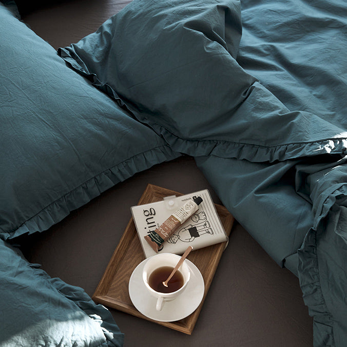 12color simple cotton frill bedlinen set