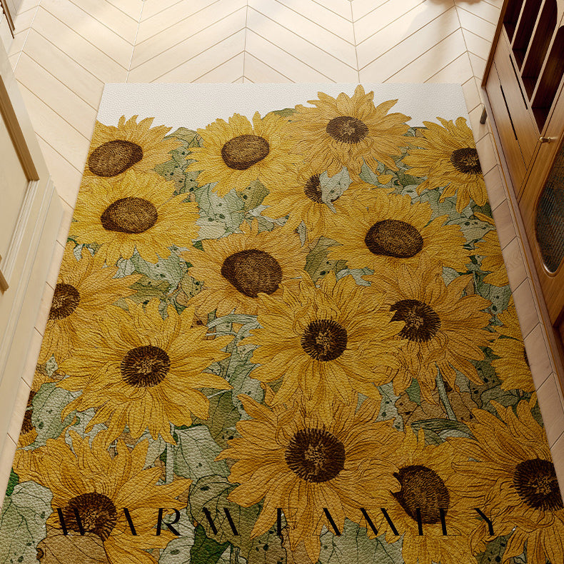 4design romantic flower door mat