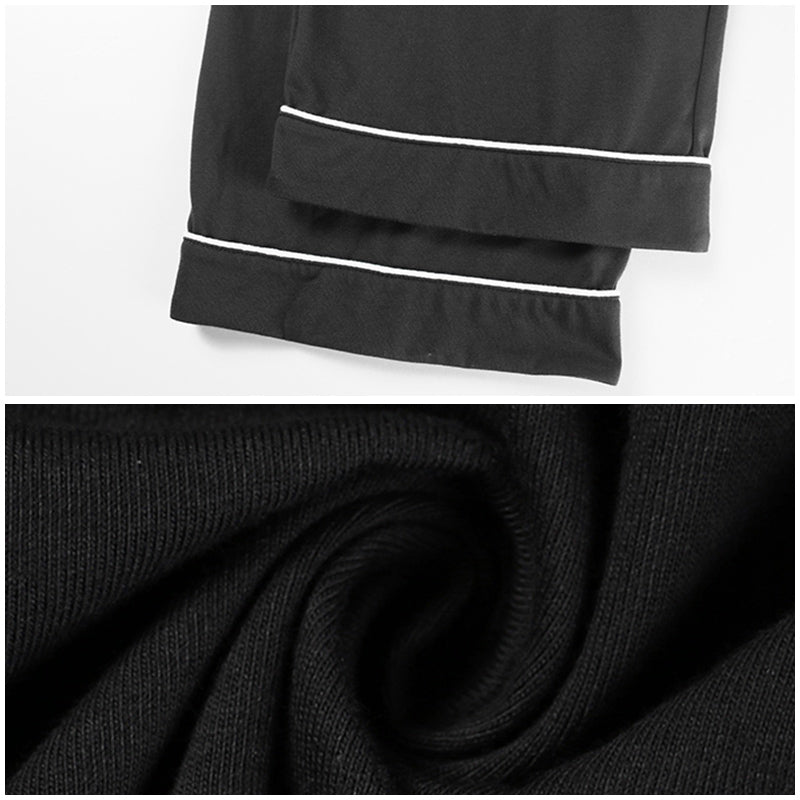 piping charcoal gray pair roomwear