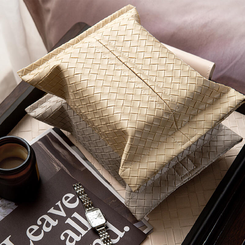 6color leather braided tissue case