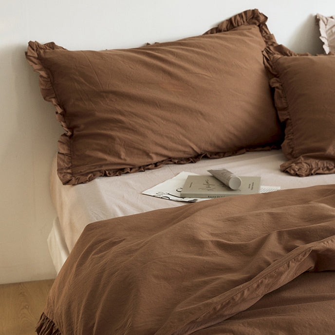 12color simple cotton frill bedlinen set