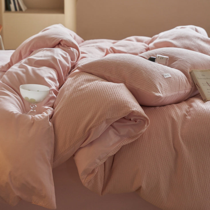 8color waffle logo tag bedlinen set