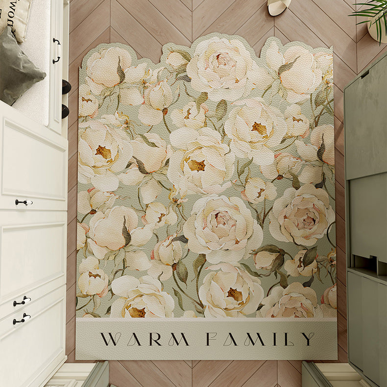 4design romantic flower door mat