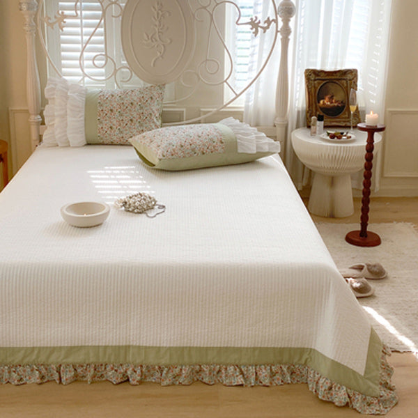4design flower frill quilt & pillow sheets set