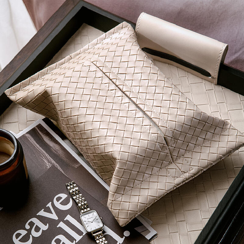 6color leather braided tissue case