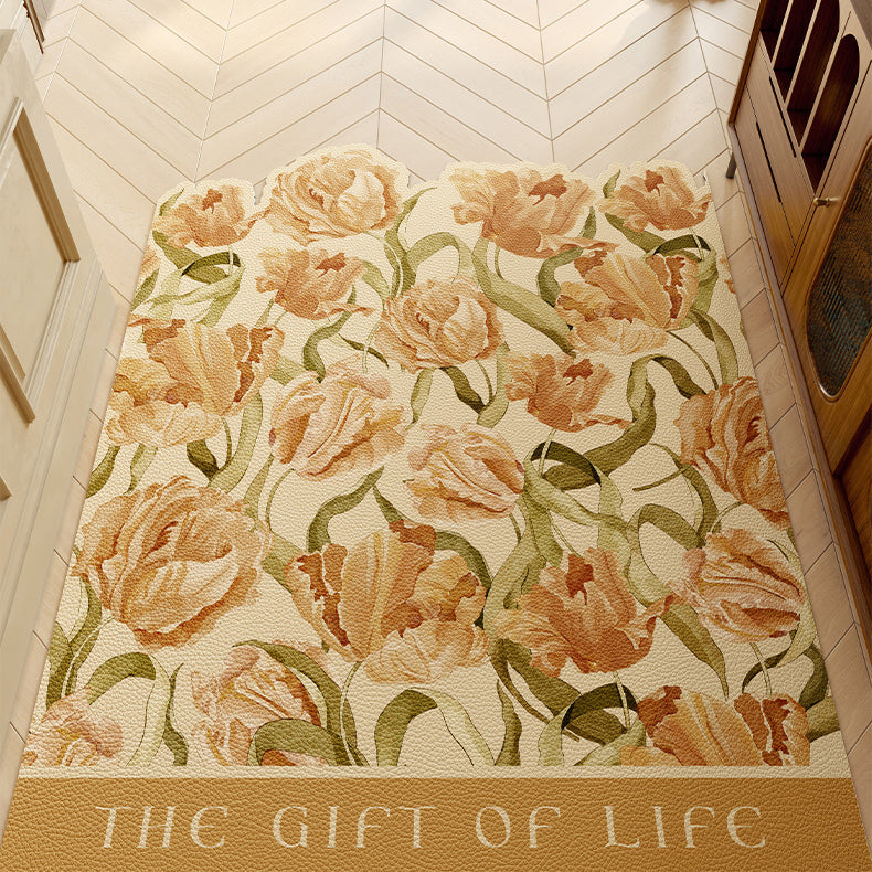 4design romantic flower door mat