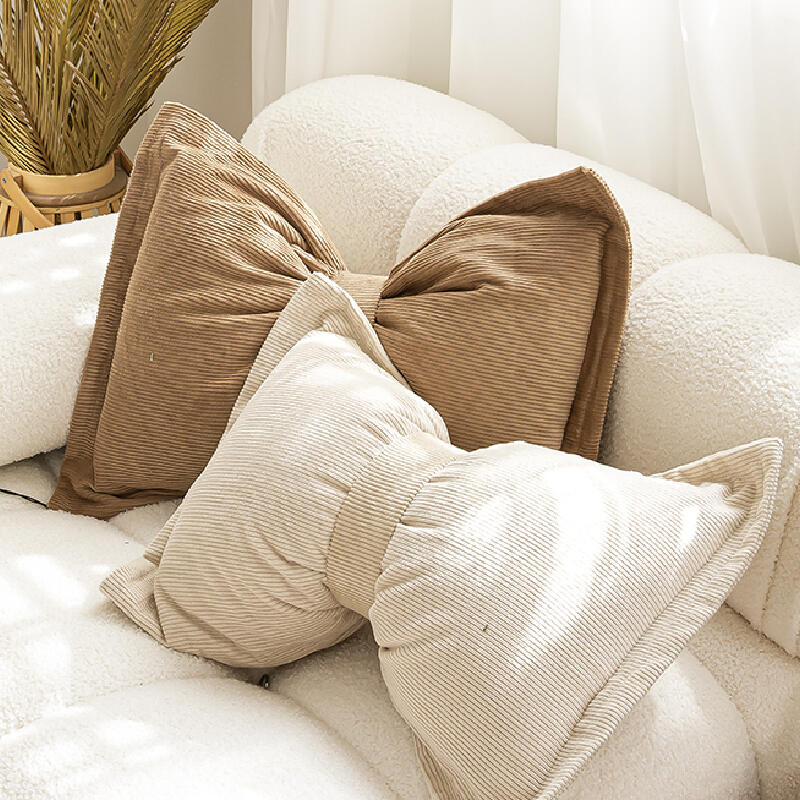 10color corduroy ribbon shape cushion