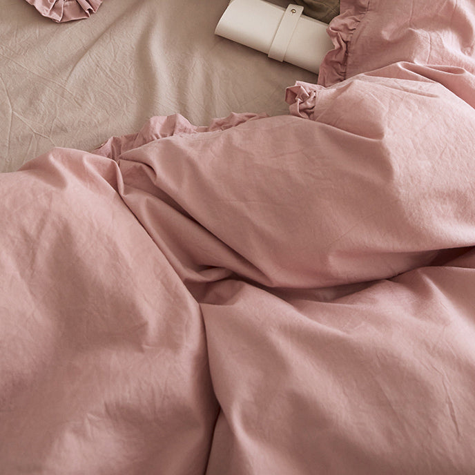 12color simple cotton frill bedlinen set