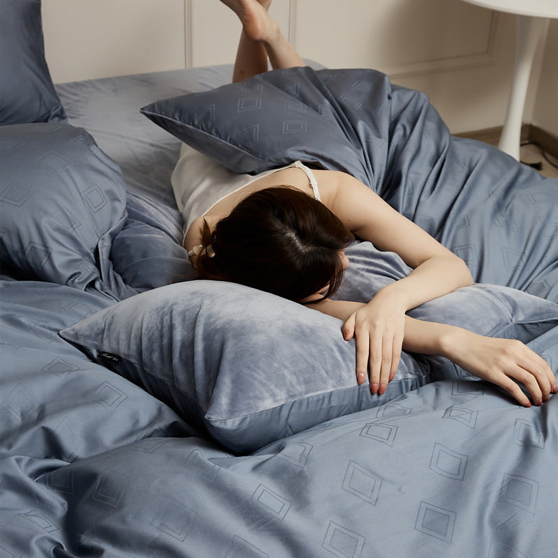 8color glossy velor bedlinen set