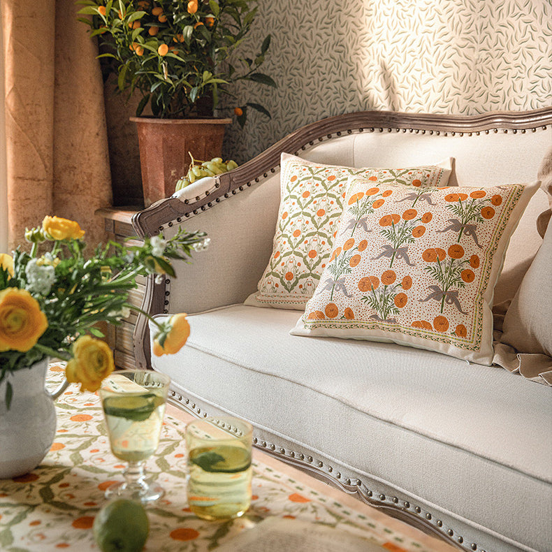 orange margarita square cushion