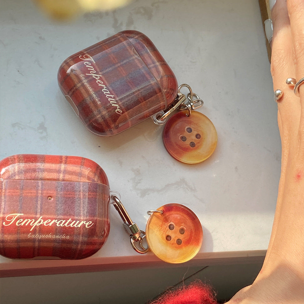 brown check Airpods case