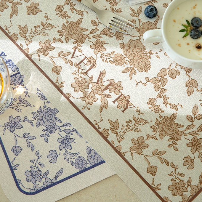 2color french flower velvety place mat