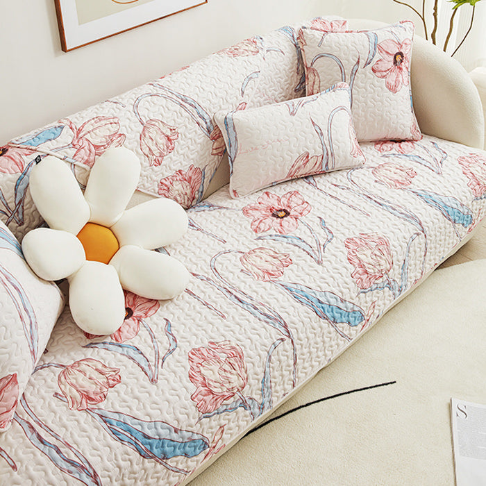 4design retro girly flower sofa cover