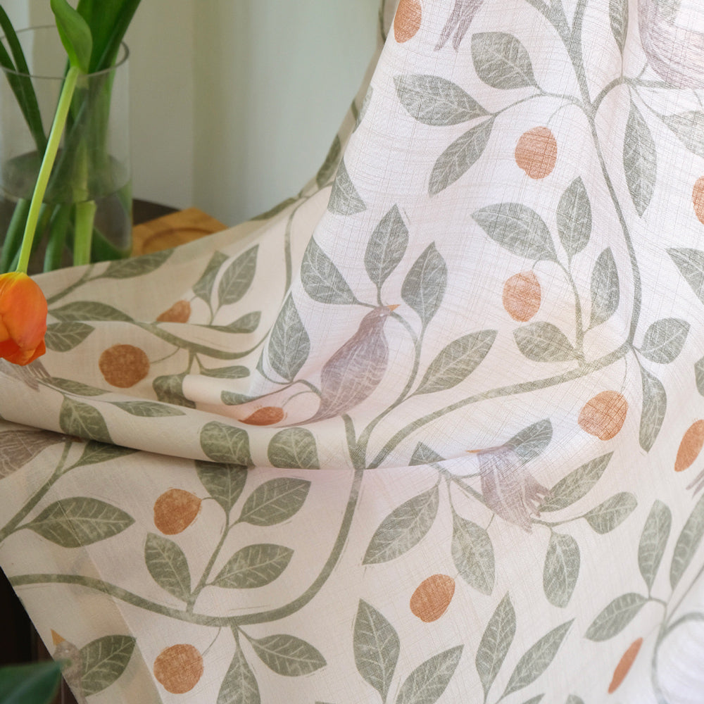 fresh orange curtain
