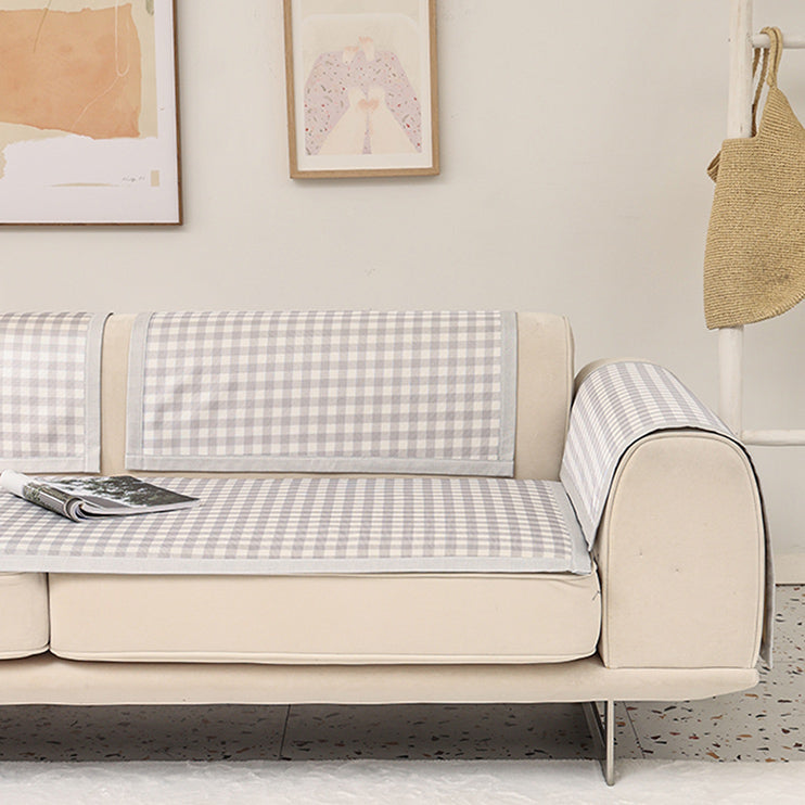 6color pail gingham check sofa cover