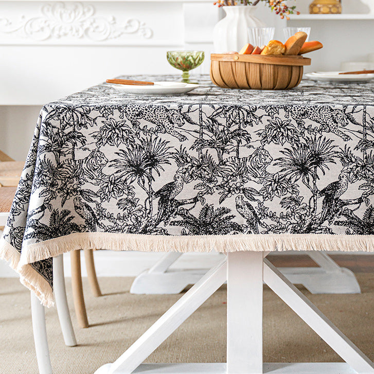 black jungle table cloth