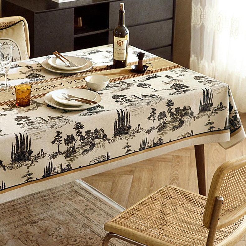 country road logo table cloth