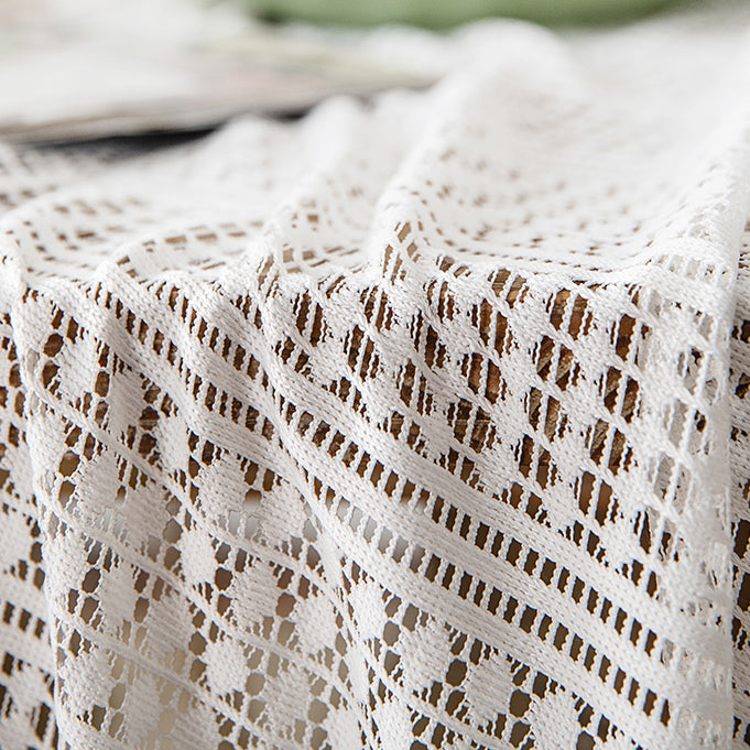 retro white lace table cover