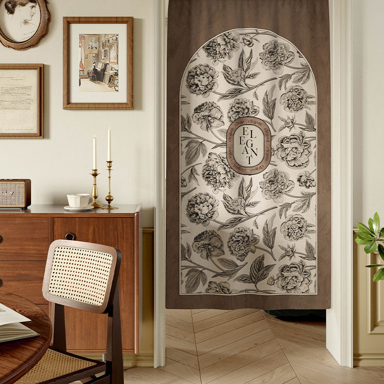 elegant black flower curtain