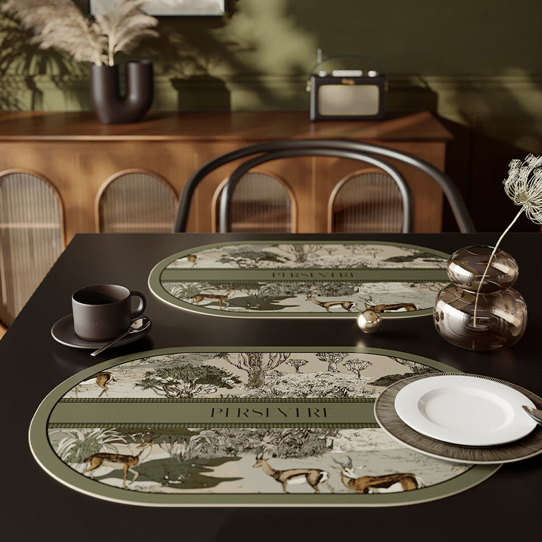 green persevere logo place mat