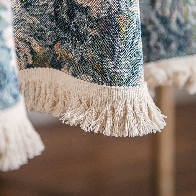 french blue flower table cloth