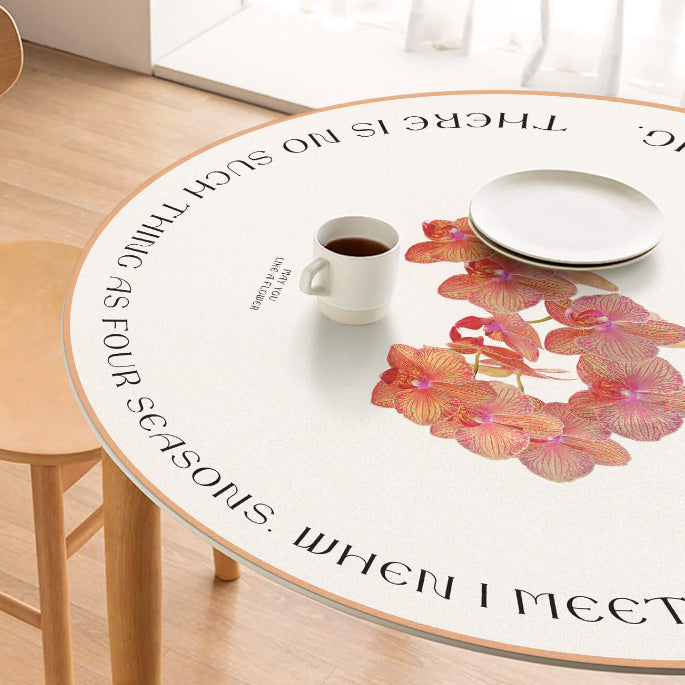 2design flower logo round table mat