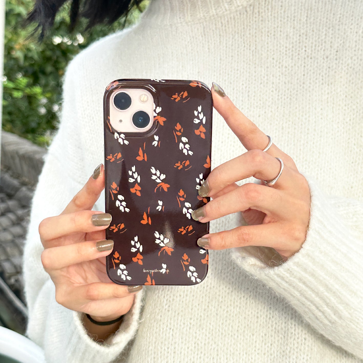 brown leaf iPhone case