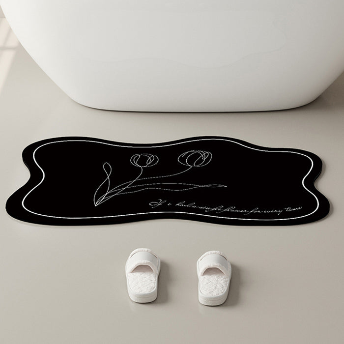 6color drawing tulip bath mat